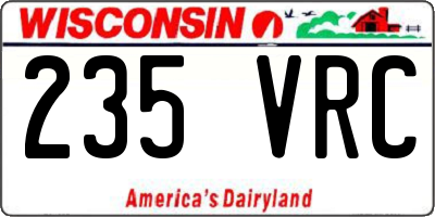 WI license plate 235VRC