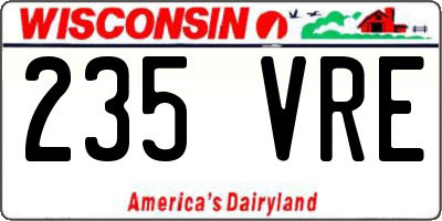 WI license plate 235VRE