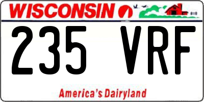 WI license plate 235VRF