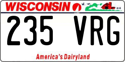 WI license plate 235VRG