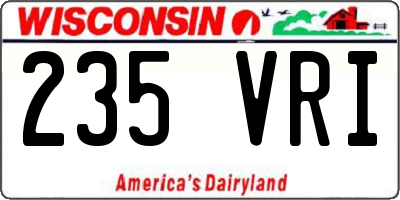 WI license plate 235VRI