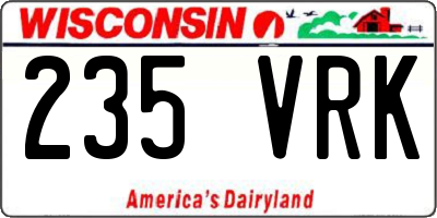 WI license plate 235VRK