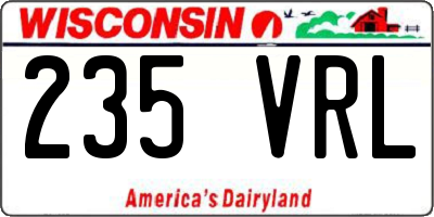 WI license plate 235VRL