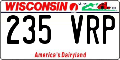 WI license plate 235VRP