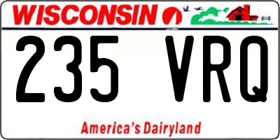 WI license plate 235VRQ