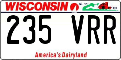 WI license plate 235VRR