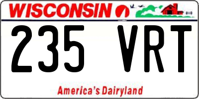 WI license plate 235VRT