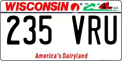 WI license plate 235VRU