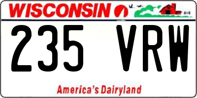 WI license plate 235VRW