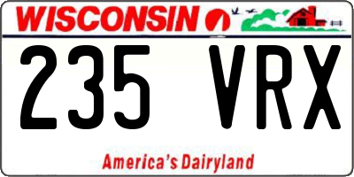 WI license plate 235VRX
