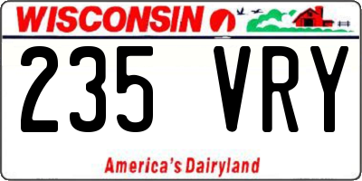 WI license plate 235VRY