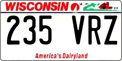 WI license plate 235VRZ
