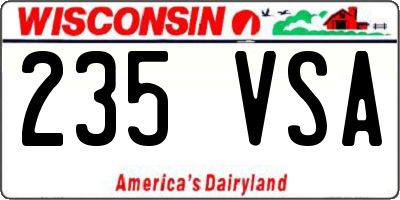 WI license plate 235VSA