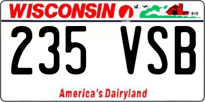 WI license plate 235VSB