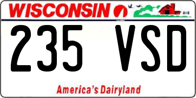 WI license plate 235VSD