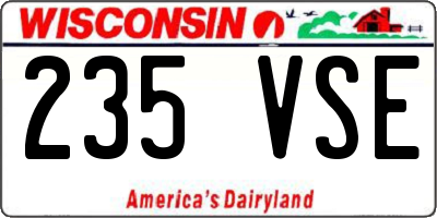 WI license plate 235VSE