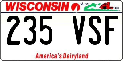 WI license plate 235VSF