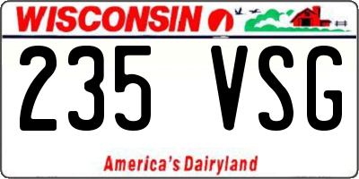 WI license plate 235VSG