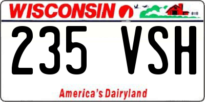 WI license plate 235VSH