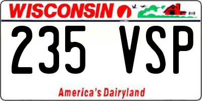 WI license plate 235VSP