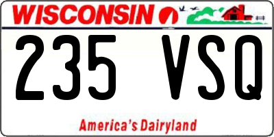 WI license plate 235VSQ