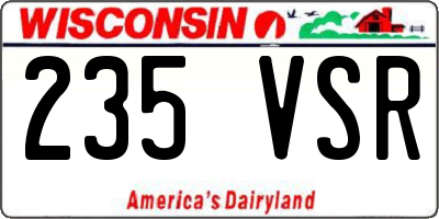 WI license plate 235VSR