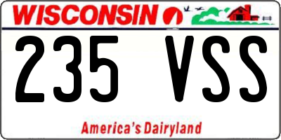 WI license plate 235VSS