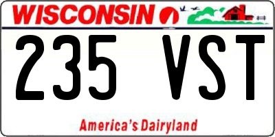 WI license plate 235VST