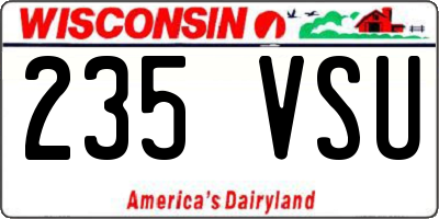 WI license plate 235VSU
