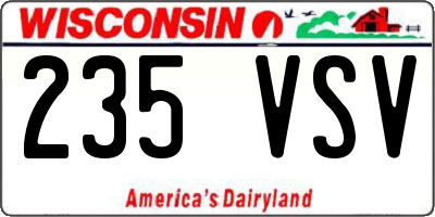 WI license plate 235VSV