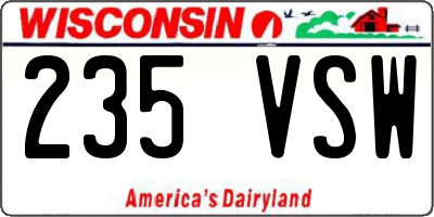 WI license plate 235VSW
