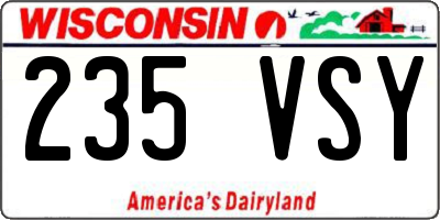 WI license plate 235VSY