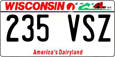 WI license plate 235VSZ