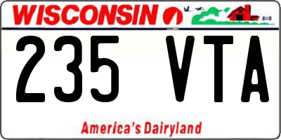WI license plate 235VTA