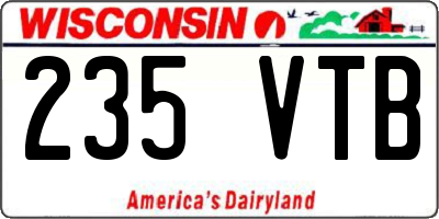 WI license plate 235VTB