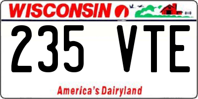 WI license plate 235VTE