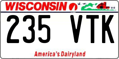WI license plate 235VTK