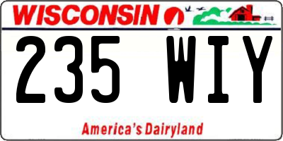 WI license plate 235WIY