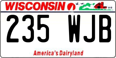 WI license plate 235WJB