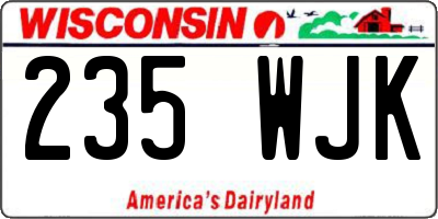 WI license plate 235WJK