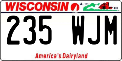 WI license plate 235WJM