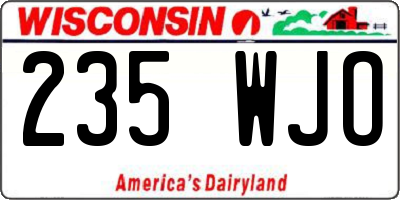 WI license plate 235WJO