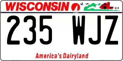 WI license plate 235WJZ