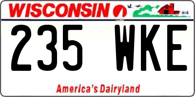 WI license plate 235WKE