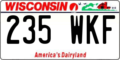 WI license plate 235WKF