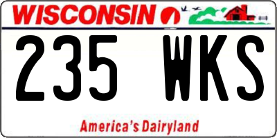 WI license plate 235WKS