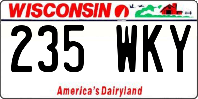 WI license plate 235WKY
