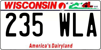 WI license plate 235WLA
