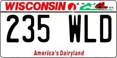 WI license plate 235WLD