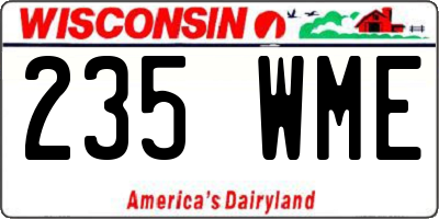 WI license plate 235WME